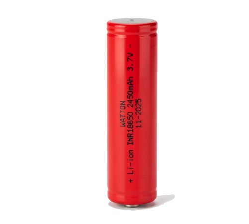 Watton INR 18650 2450mAh 3.7V Li-ion Şarj Edilebilir Pil - Kırmızı