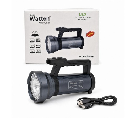 100W IŞIK GÜCÜNDE 7800 LÜMEN ŞARJLI GÜVENLİK FENERİ WT-399