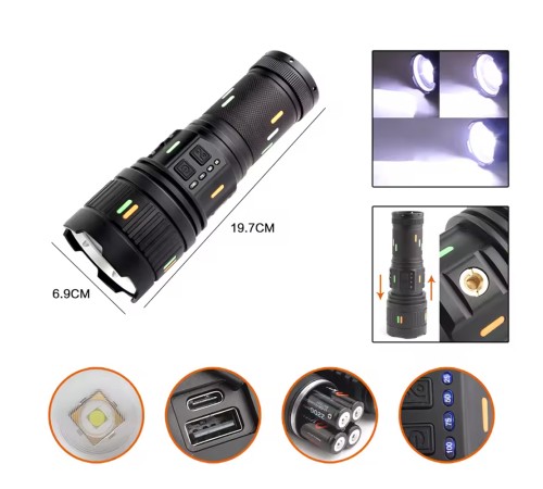 5000 LÜMEN CREE TG LED ŞARJ GÖSTERGELİ EL FENERİ WATTON WT-731