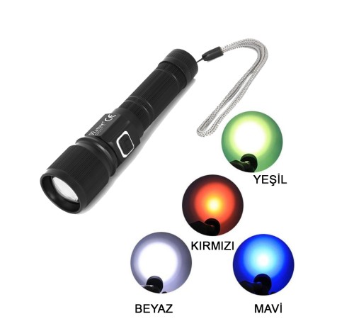 CREE TG LED 1000 LÜMEN GÖSTERGELİ FONKSİYONEL EL FENERİ WATTON WT-732 CREE TG LED 1000 LÜMEN GÖSTERGELİ FONKSİYONEL EL FENERİ WATTON WT-732