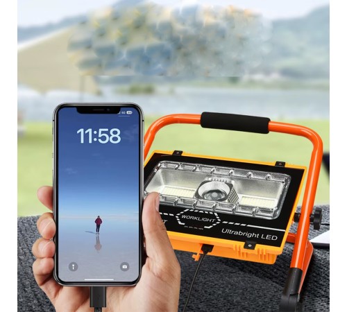 P70 LED +176 SMD +11+11 LED ŞARJLI PROJEKTÖR Watton Wt-734 Solar Panel