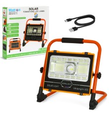 Watton WT-734 P70 LED Solar Panel Şarjlı Taşınabilir Projektör (176 SMD + Yan LED)