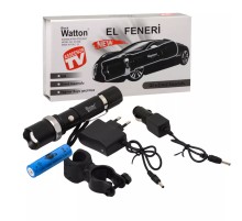 Watton WT-038 Zoomlu Şarjlı LED El Feneri – Uzun Menzilli Profesyonel Model