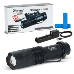 Orjinal 800 Lümen T6 Şarjlı EL Feneri Watton Wt-086