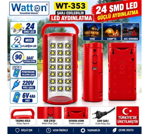 ŞARJLI IŞILDAK POWERBANK WT-353